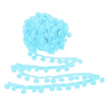 10 Yard x 1 Inch Pom Pom Ball Fringe Trim, Pompoms Trim Ribbon, Blue