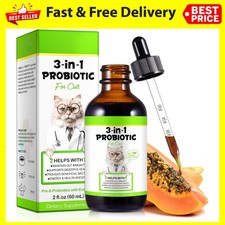 3 In 1 Probiotic for Cats Pre  Probiotics with Enzymes for Digestive/Gut Health