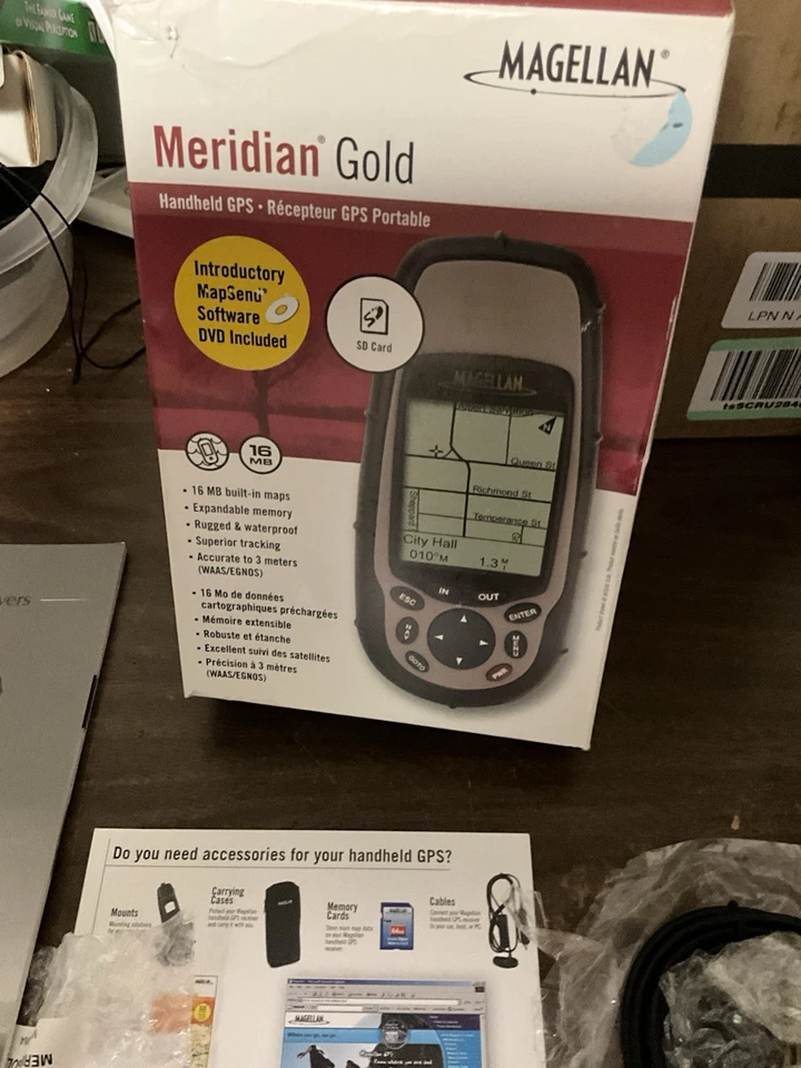 Magellan Meridian Gold Handheld GPS Navigation Hiking Survival + Guide/CD…2004 - Image 2 of 4