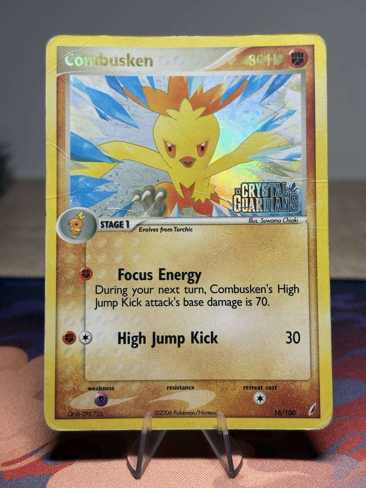Combusken 16/100 Pokemon TCG EX Crystal Guardians Reverse Holo Rare Stamped HP