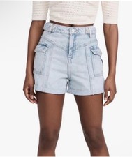 NWT Blank NYC Women  s The Perry  Blue Jean Mom Shorts High waisted Size 26 88