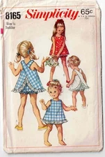 Kids Girls Top and Bloomers Pattern Simplicity 8165 Sz 1/2 1960's Vintage CC
