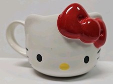 Hello Kitty 3D Sculpted Head Red Bow 14oz Ceramic Coffee Mug  2023 Sanrio