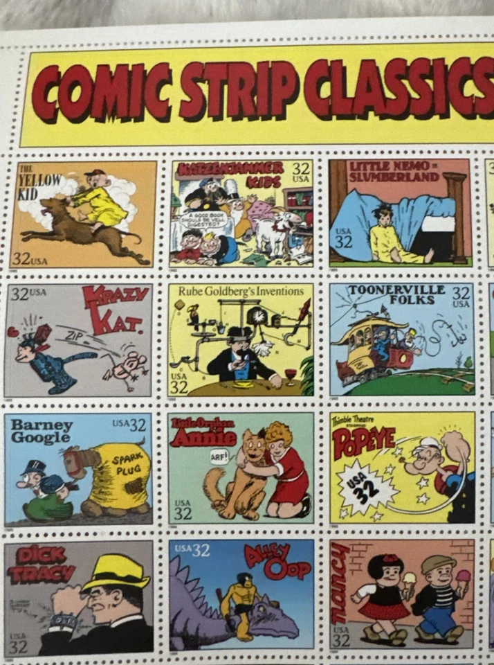 1995 Sheet Of 32 Cents Comic Strip Classics Stamps Unused - Image 4 of 4