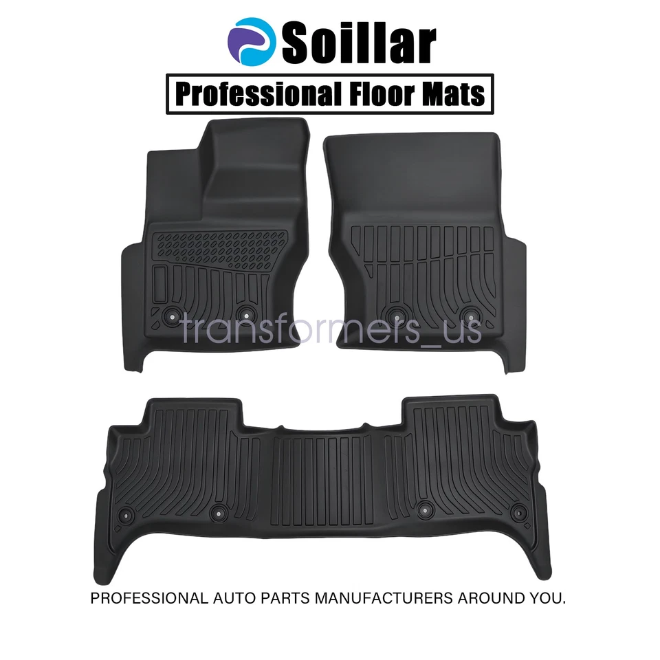 3Pcs TPE Floor Mats Liners For 2013-2022 Land Rover Range Rover 4-Door New Black - Image 2 of 4