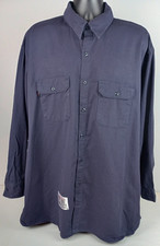 Unifirst Armorex Mens 18.5-02 Flame Resistant Navy Blue Collar Long Sleeve Shirt