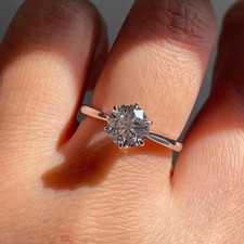 Lab Grown Diamond Engagement Ring,1CT 10K Gol...