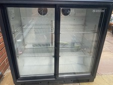 Commercial Double 2 Sliding Door Bar Bottle Cooler Fridge Chiller Beer Wine used