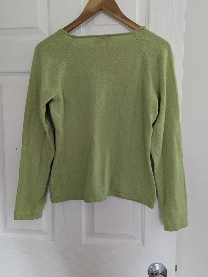 Suéter Talbots Verde Pastel 100% Cachemira Manga Larga Para Mujer Talla L Silencioso Lujo Foto 3 de 4