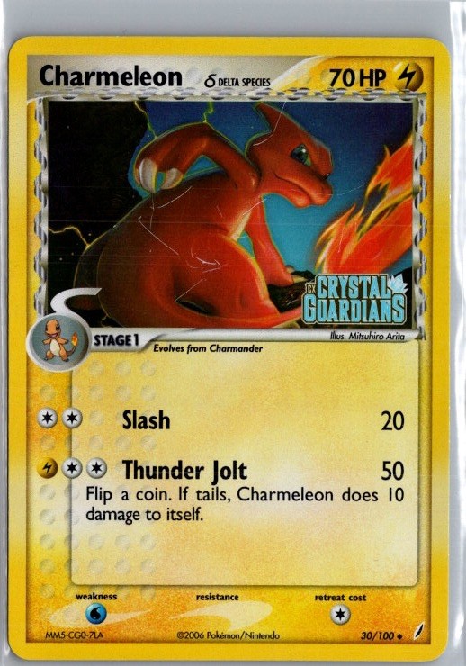 Charmeleon Delta Species Reverse Holo Crystal Guardians Stamped 30/100 NM