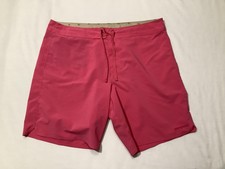 Patagonia Board Shorts Mens Size 38 Pink Stretch Swim Trunks Surf Zip Pocket