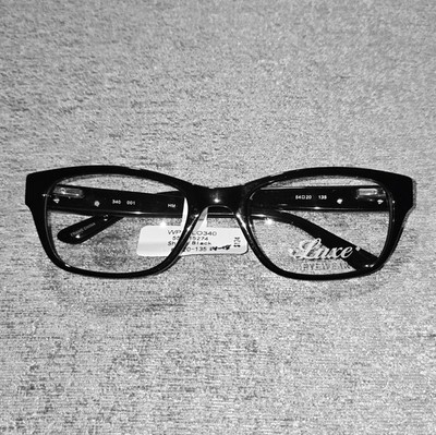 NEW Luxe Eyewear WLO340 Black Eyeglasses Frames Only Shiny Black (NWT) 54-20-135