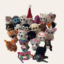 TY Beanie Boos Plush Glittery Eyes Figure Lot Of 24 Toys 6" Cat Unicorn Dragon
