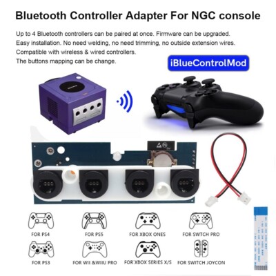 NGC Bluetooth Gamepad Wireless Controller Internal Adapter For GameCube Console