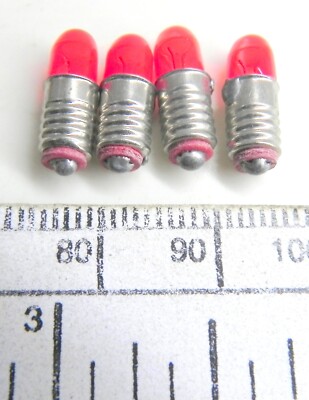 L.E.S./E5 Bulb - Tubular 5Mm 1.5 Volts Red - Pack Of 4