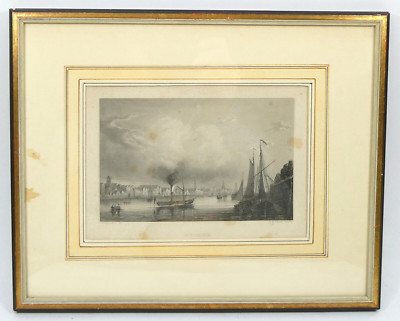 Hafen von Bremen Stahlstich Payne nach I. H. Sander