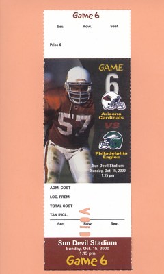 Philadelphia Eagles at Arizona Cardinals 10-15-2000 ticket Ronald McKinnon photo