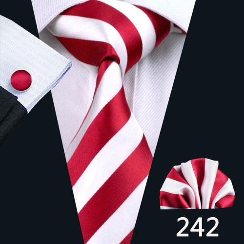 200 Color Mens Ties Paisley Striped Floral Solid Silk Tie Necktie Set Wedding - Imagen 127 de 246
