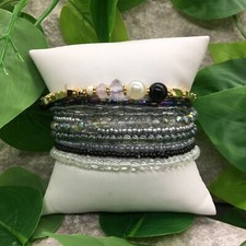 9 PC Handmade Bohemian Beaded Stackable Stretch Bracelet Set New Free Ship 5805