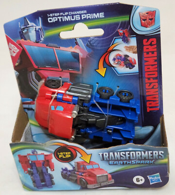 Transformers EarthSpark Optimus Prime 1-Step Flip Changer, verwandelbar in Truck