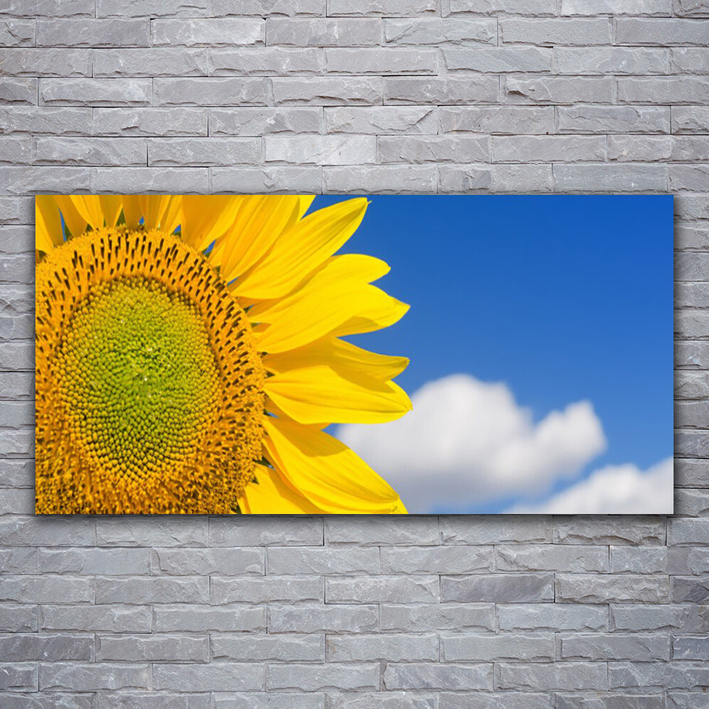 Tableau plexiglas fleur tournesol 120x60 cm pour salon