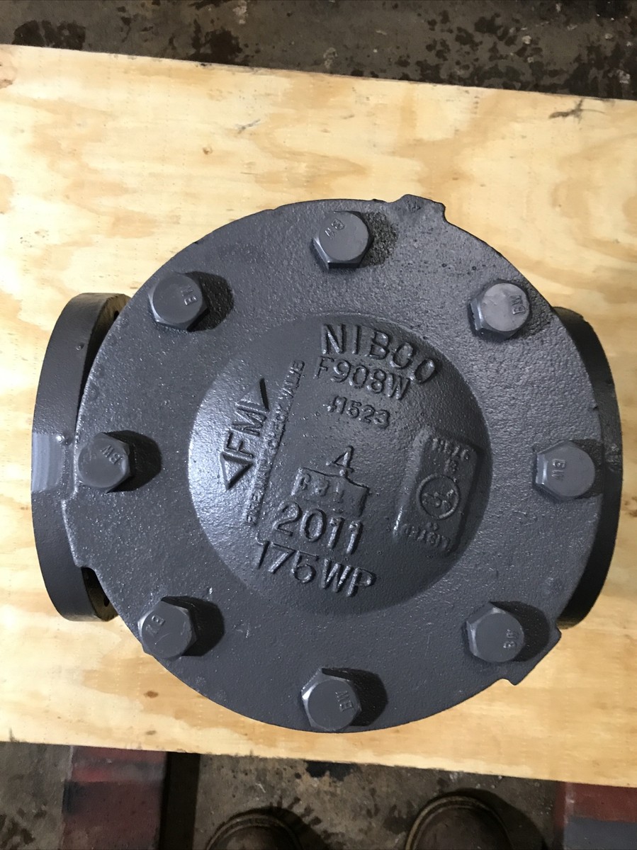4” NIBCO F 908 W HORIZONTAL SWING CHECK VALVE CAST IRON 13” LL