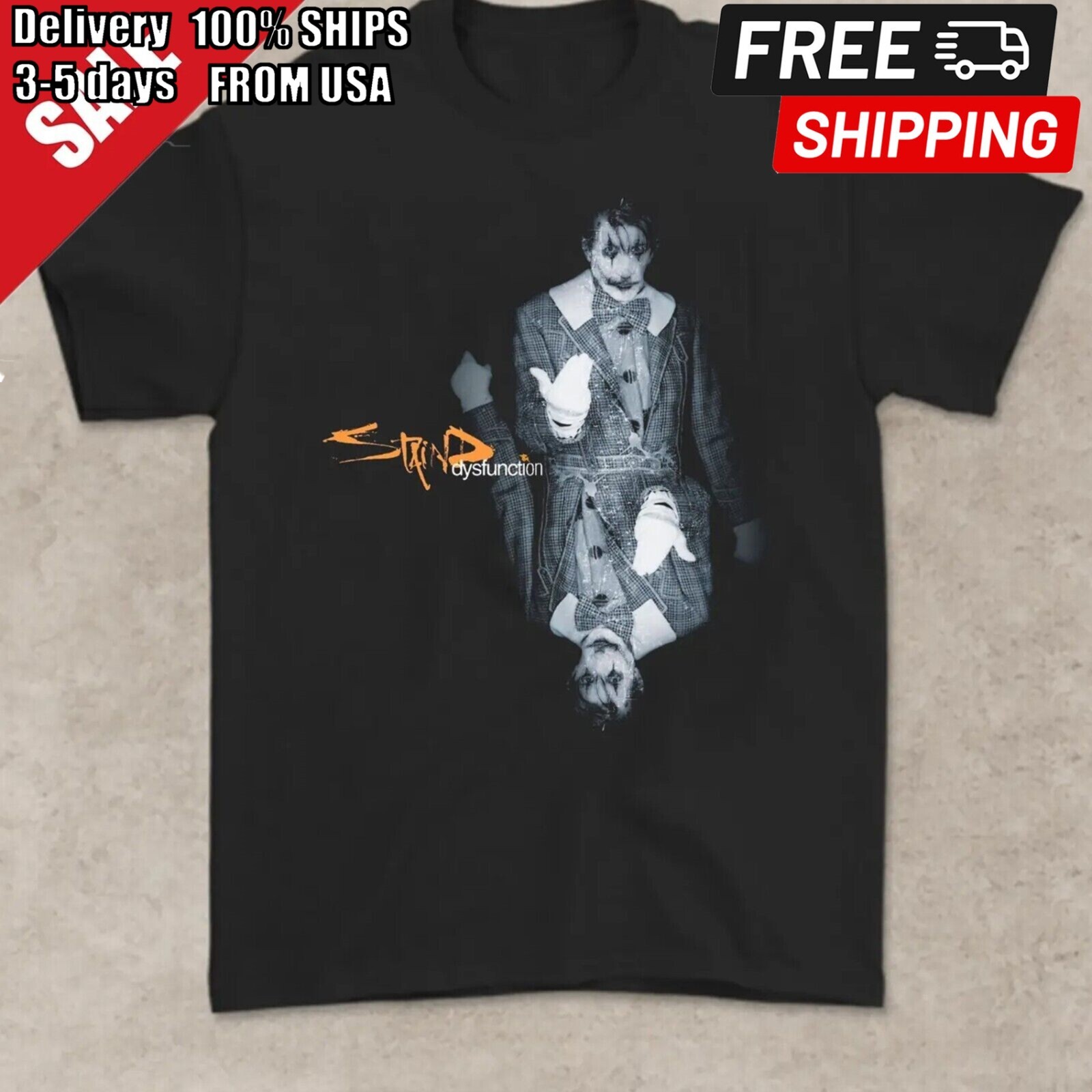 Staind Dysfunction T-Shirt Cotton Black Men All Size S to 5XL