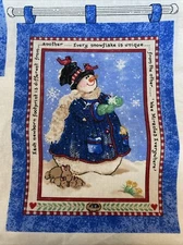 FABRIC Daisy Kingdom Snowman Large Block / Panel - Sewing, Quilting, Crafts