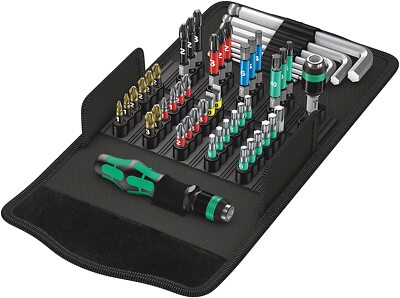 Wera 5057460001-Kk 100 52Pc Very Compact Pouch Set Metric  6.11x4.14x2.17 inches