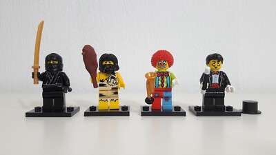 LEGO Minifiguren Serie 1 Clown, Caveman, Magician, Ninja - komplett mit Stand