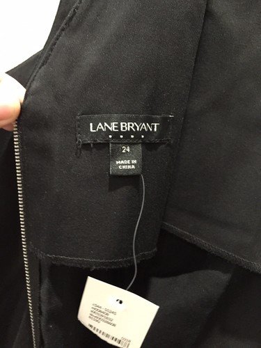 Abito Lane Bryant Plus Tg 24 Nero Cotone Elasticizzato Scollo a V Nuovo con etichette - Foto 4 di 5