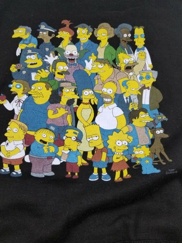 NEW The Simpsons Springfield Citizens Photo Mens Hoodie Black Medium - Picture 3 of 6