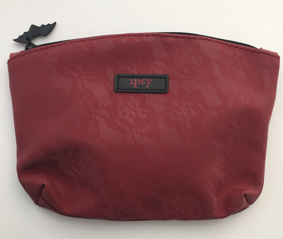 Ipsy October 2017 Spellbound Burgundy La and Black Halloween Bat Makeup Bag Only