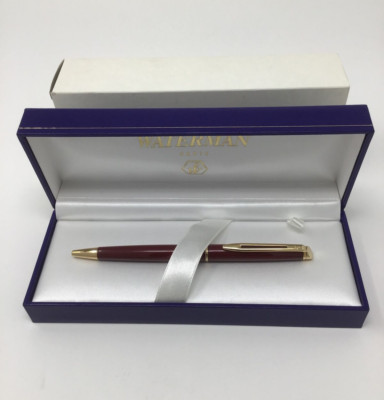 Waterman Hemisphere Bordeaux Laque Ballpoint Pen BP Gold Trim Made In France NOS