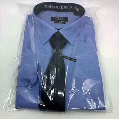 Jones New York Signature Men's Dress Shirt & TIE Slim Fit Wrinkle Free |  eBay