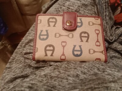 Etienne Aigner Womens Brown Signature Trifold large Wallet 6