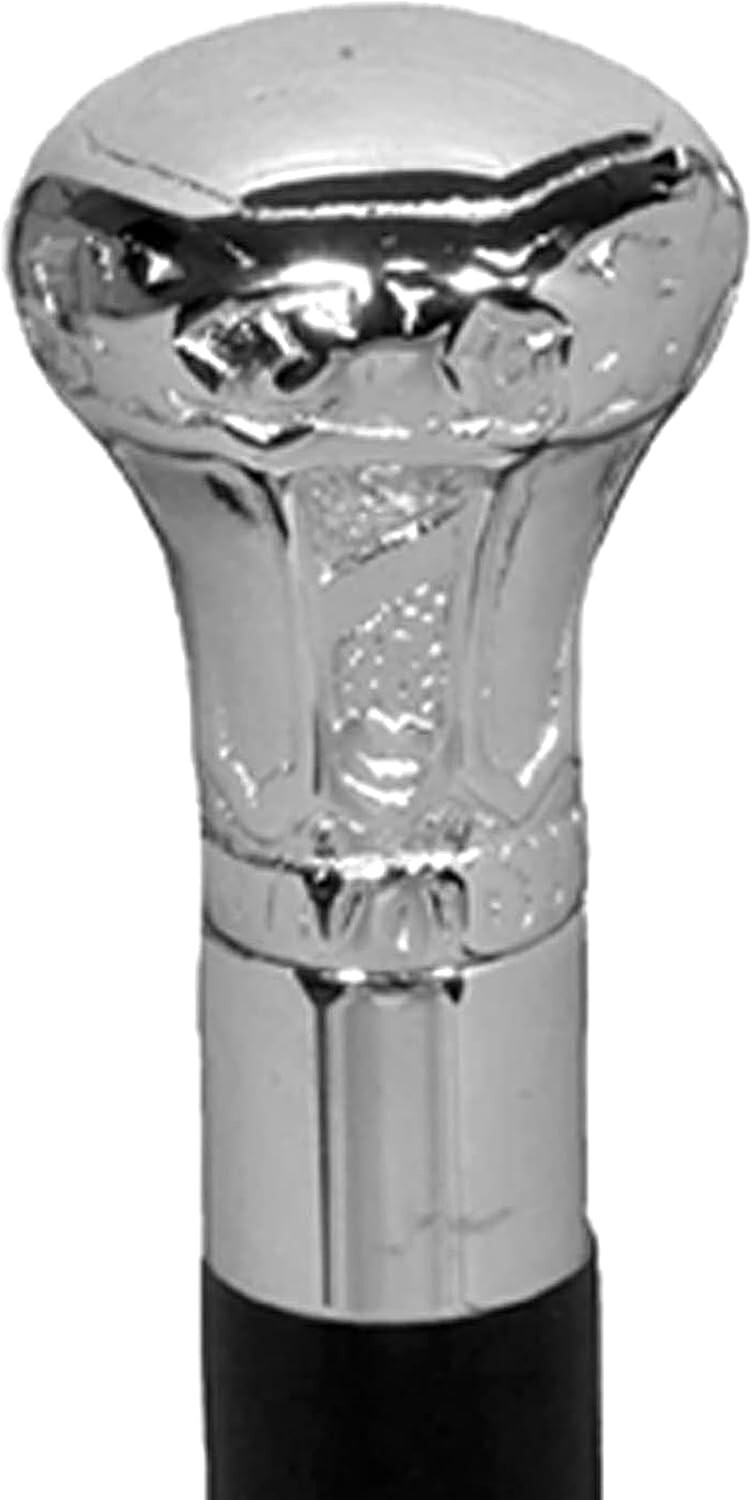 Solid Brass Silver Knob Victorian Walking Cane - … - image 2