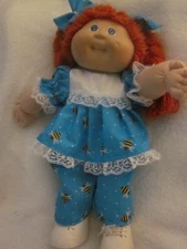CPK doll clothes/16-18 inch/blue bee print pantsuit/hair bows