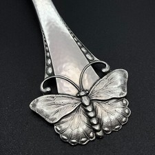JUGENDSTIL GRO&szlig;ER SILBER VORLEGEL&Ouml;FFEL  FRIGAST SOMMERFUGL/ SCHMETTERLING JENSEN