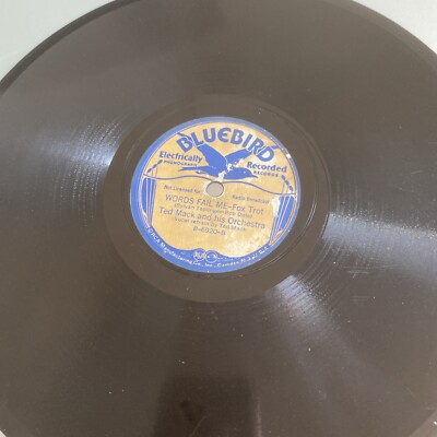 1937 VINTAGE JAZZ Ted Mack Orchestra 78 rpm BLUEBIRD 6920 WORDS FAIL ME V+