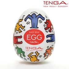 Tenga Egg Keith Haring Dance, Male Disposable Handjob Toy for Penis, Transparent