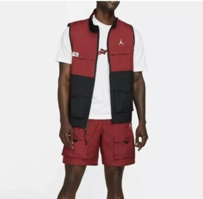 NIKE JORDAN JUMPMAN GILET WESTE GR. S (DC7304 677) SCHWARZ / BURGUNDY