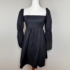 REFORMATION Michaela Dress 6 Milkmaid Long Balloon Sleeves Black Graduation