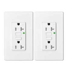 20A/125V Tamper Resistant GFCI Outlets Self-Test LED Indicator Commercial 2 Pack