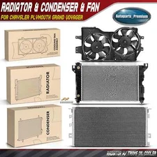 Radiator & Condenser & Cooling Fan Assembly for Chrysler Plymouth Grand Voyager