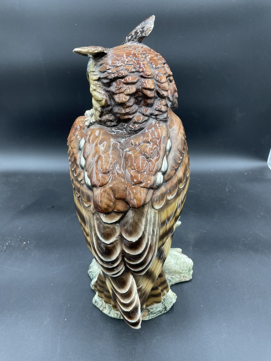 Vintage 15.5 Giuseppe Tagliariol Tay Italy Horned Owl Sculpture