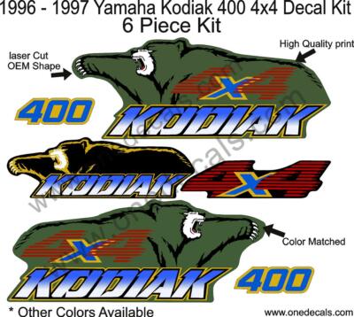1996 1997 1998 Yamaha Kodiak 400 OEM Decal Graphics Sticker Kit