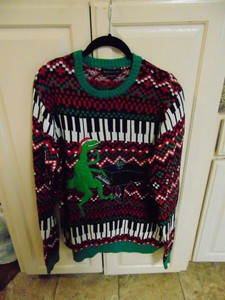 t rex ugly christmas sweater