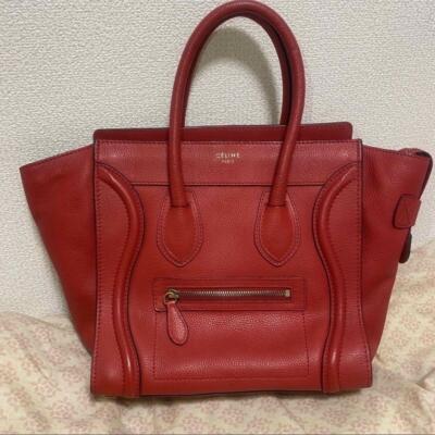 CELINE Luggage Micro Shopper Totebag Handbag Top Handle Leather From Japan