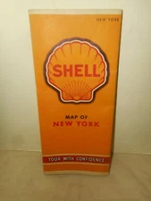 SHELL 1941 Gas Service Station Map of NEW YORK Highways Road Maps H.M. GOUSHA